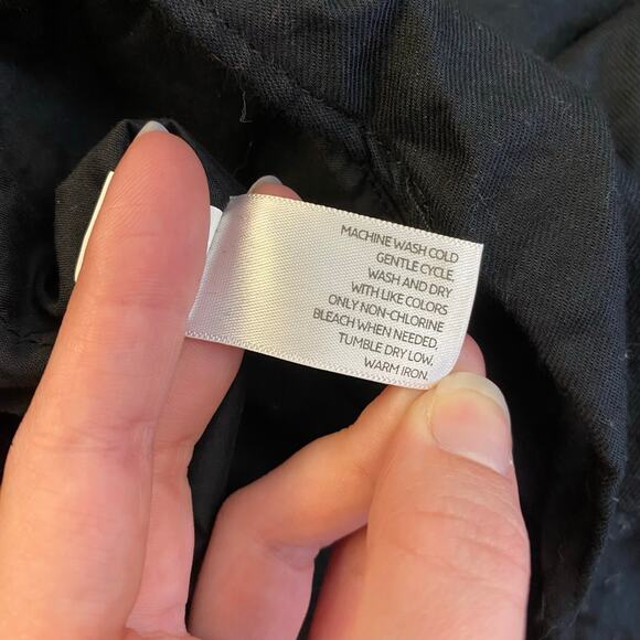 Old Navy Black Cotton Dress Women’s Small Empire Waist Knee Length Pockets - Picture 10 of 11